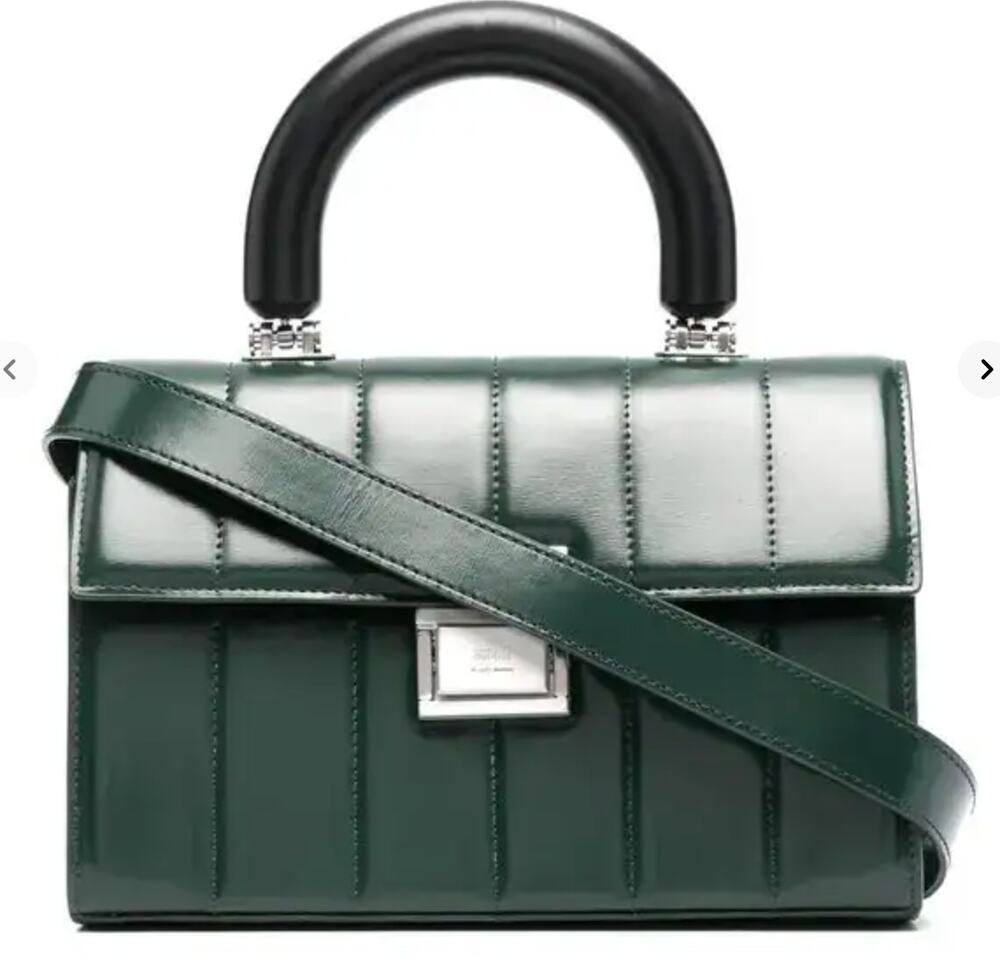 AMI Paris Green Leather Le Déjà-Vu Shoulder Bag